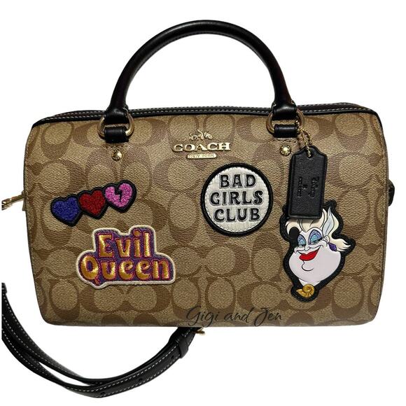 Coach Rowan Satchel In Signature Canvas With Disney Patches - Picture 1 of 12